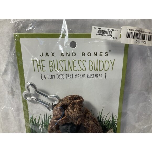 Jax & Bones Drawstring Faux Leather Hands Free Dog Poop Bag Holder Pet Accessory - Picture 3 of 7